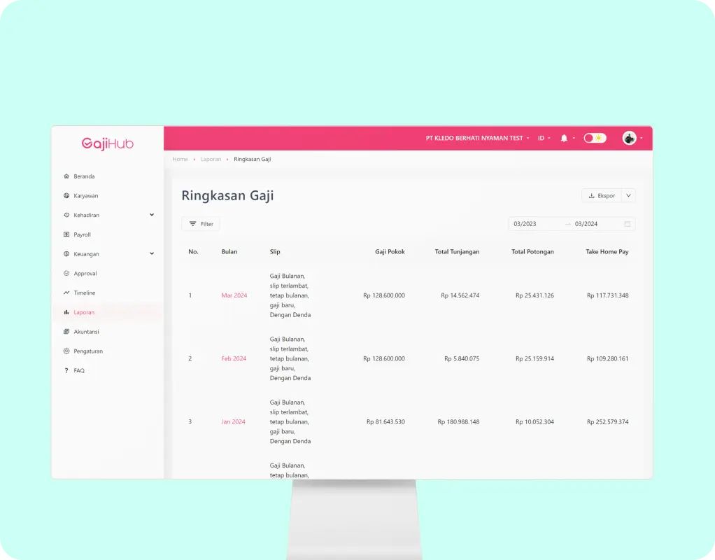 Aplikasi Payroll Manufaktur - GajiHub