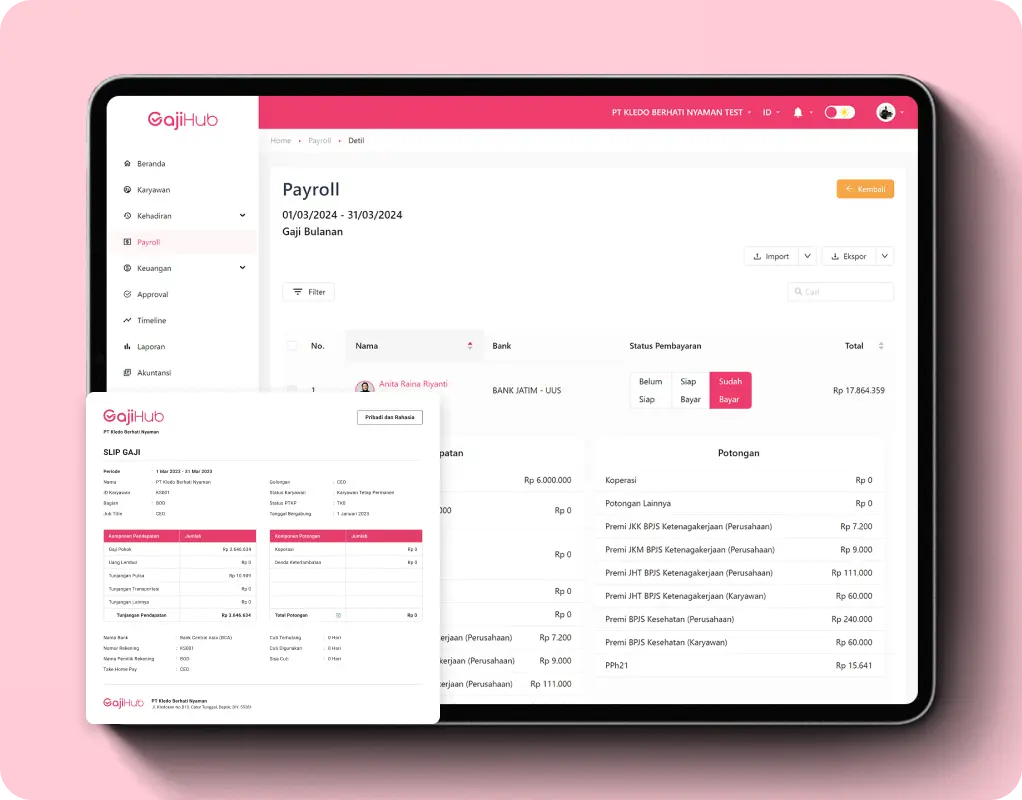 Aplikasi Payroll Restoran - GajiHub