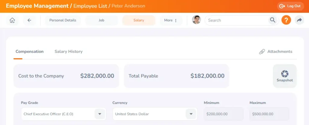 Aplikasi Payroll Restoran - OrangeHRM