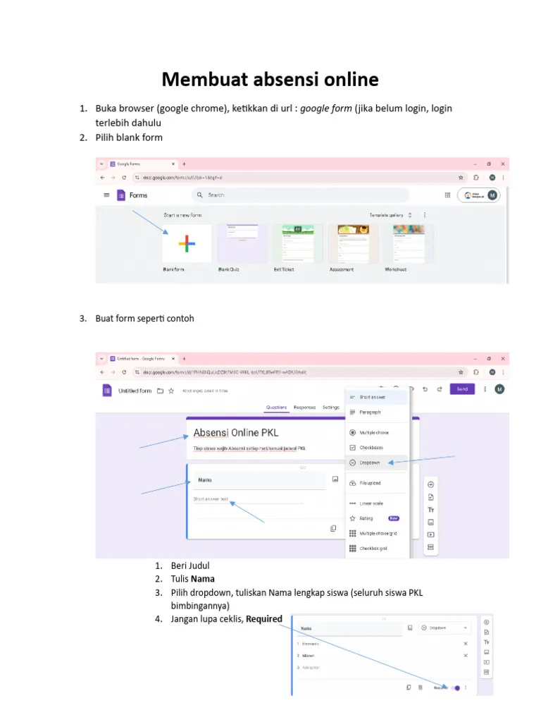 Contoh Absen Daring dengan Google Forms