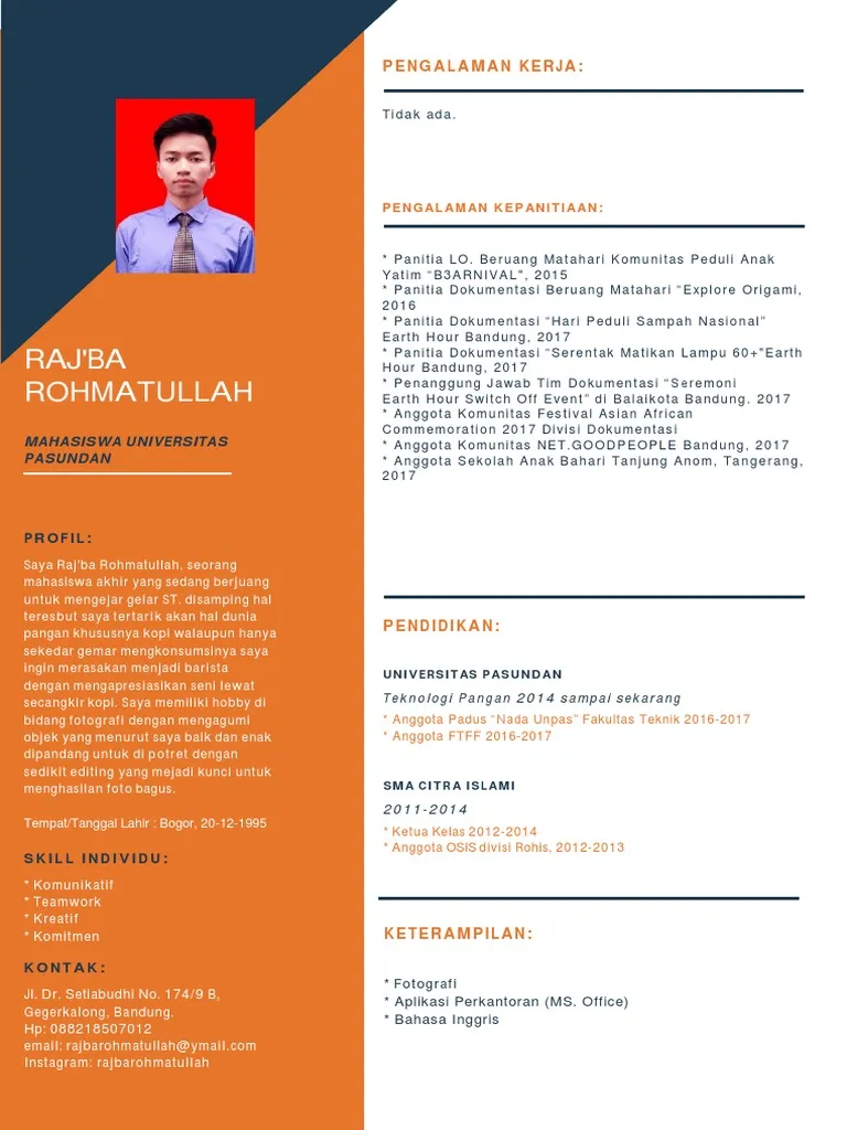 Contoh CV Part-Time