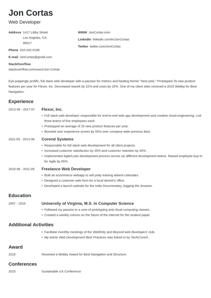 Contoh-CV-Web-Developer-ATS-Friendly