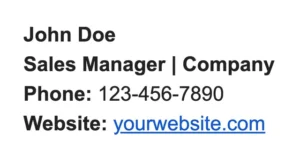 Contoh Email Signature Straightforward
