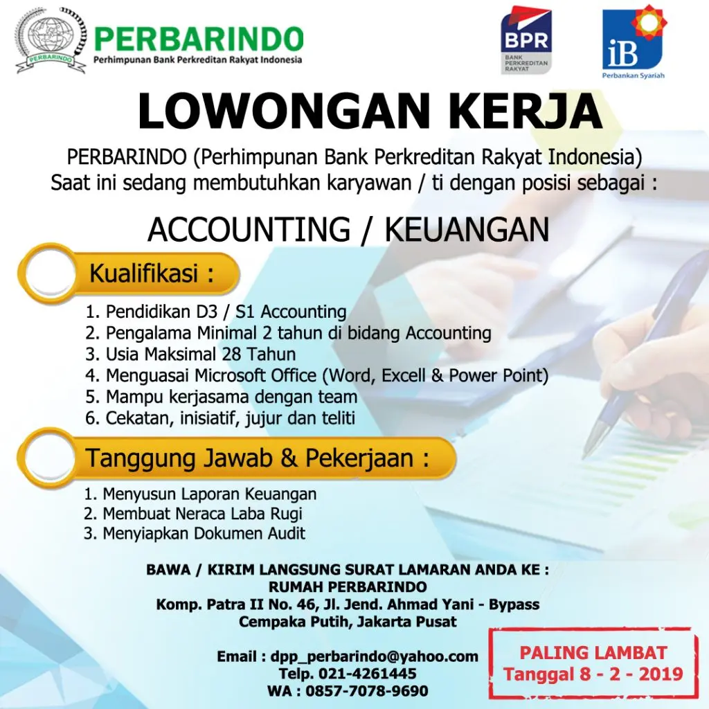 Contoh Iklan Lowongan Pekerjaan Akuntansi