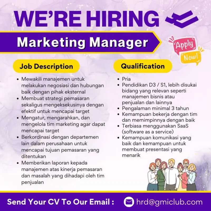 Contoh Iklan Lowongan Pekerjaan Marketing
