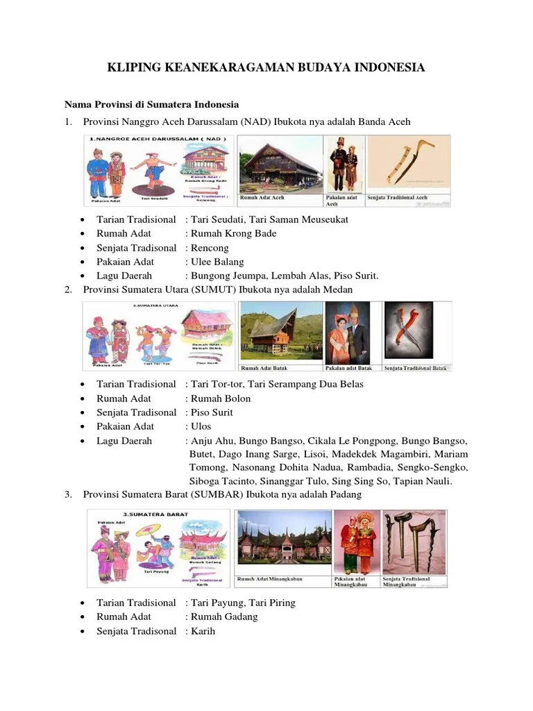 Contoh Kliping Keragaman Budaya Indonesia
