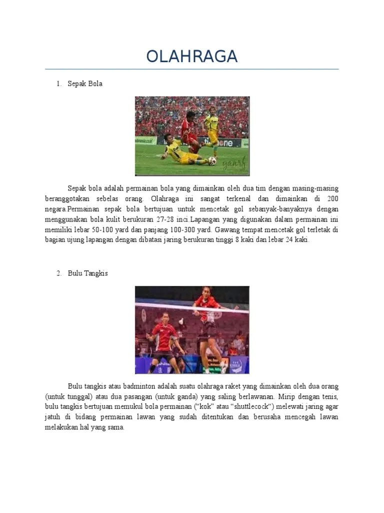 Contoh Kliping Olahraga