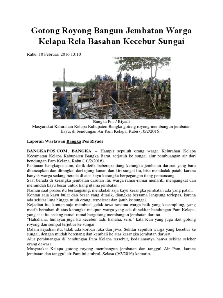 Contoh Kliping tentang Masyarakat