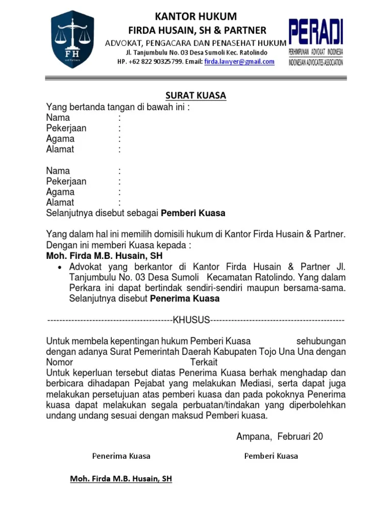Contoh Kop Surat Kantor Hukum