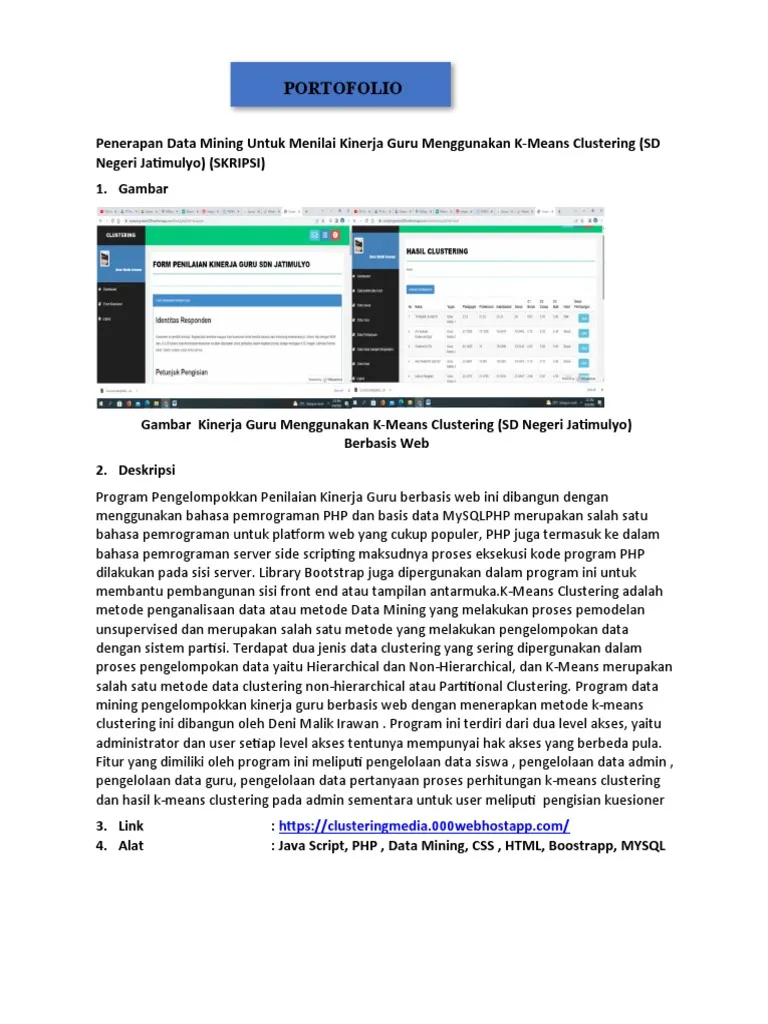 Contoh Portofolio Programmer