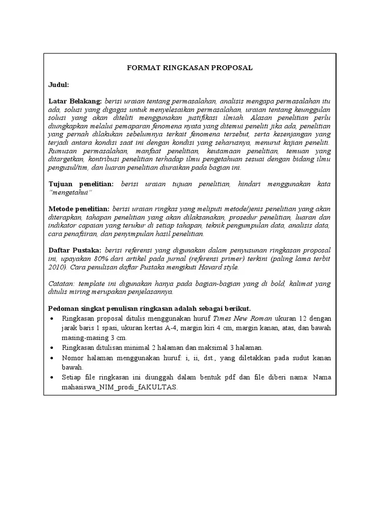 Contoh Ringkasan Proposal