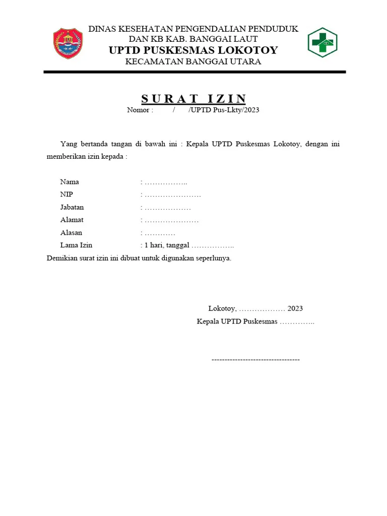 Contoh Surat Cuti Kerja Urusan Keluarga