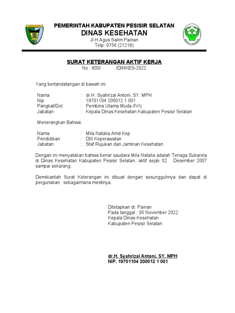 Contoh Surat Dinas Resmi
