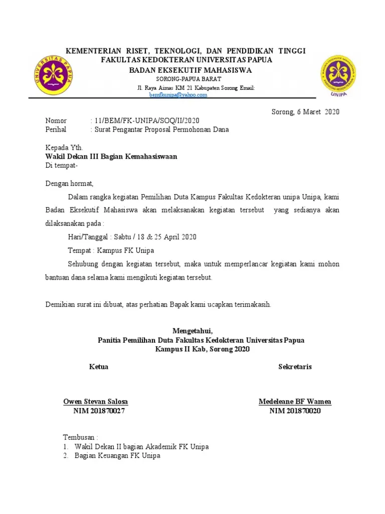 Contoh Surat Pengantar Proposal