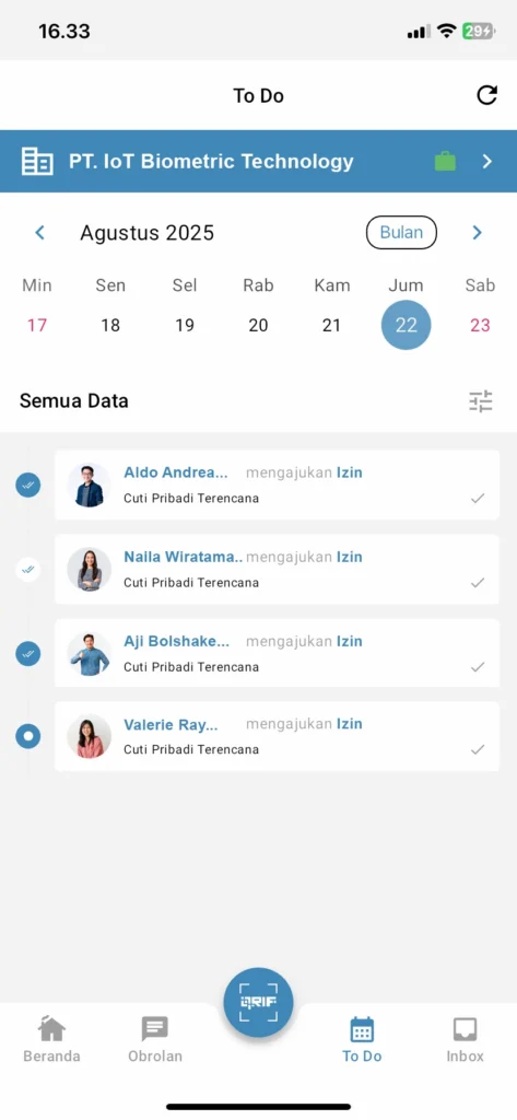 Attendance Fingerspot.io