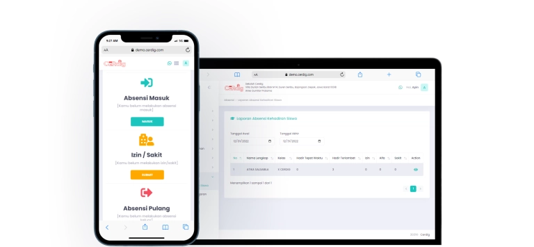 Dashboard Attendance Guru Cerdig