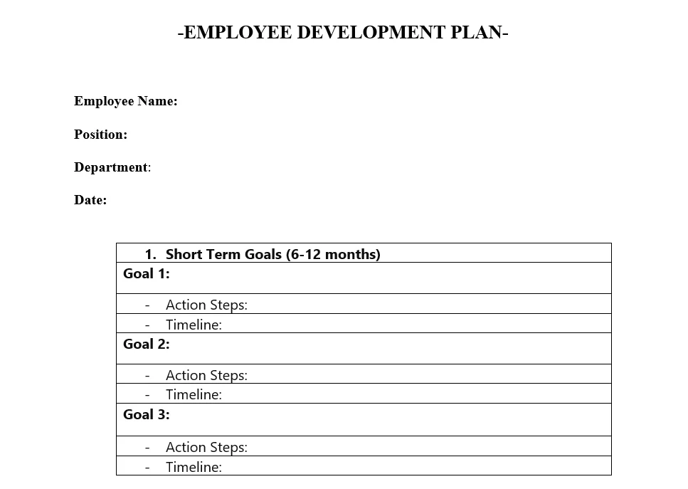 Employee Growth Plan Template 2