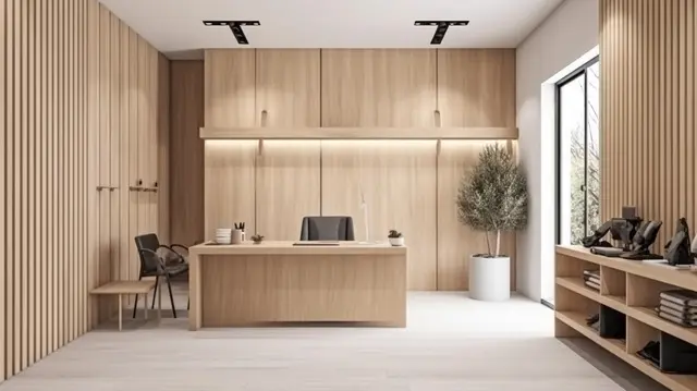 Inspirasi Desain Wallpaper Kantor Minimalis #3: Herringbone