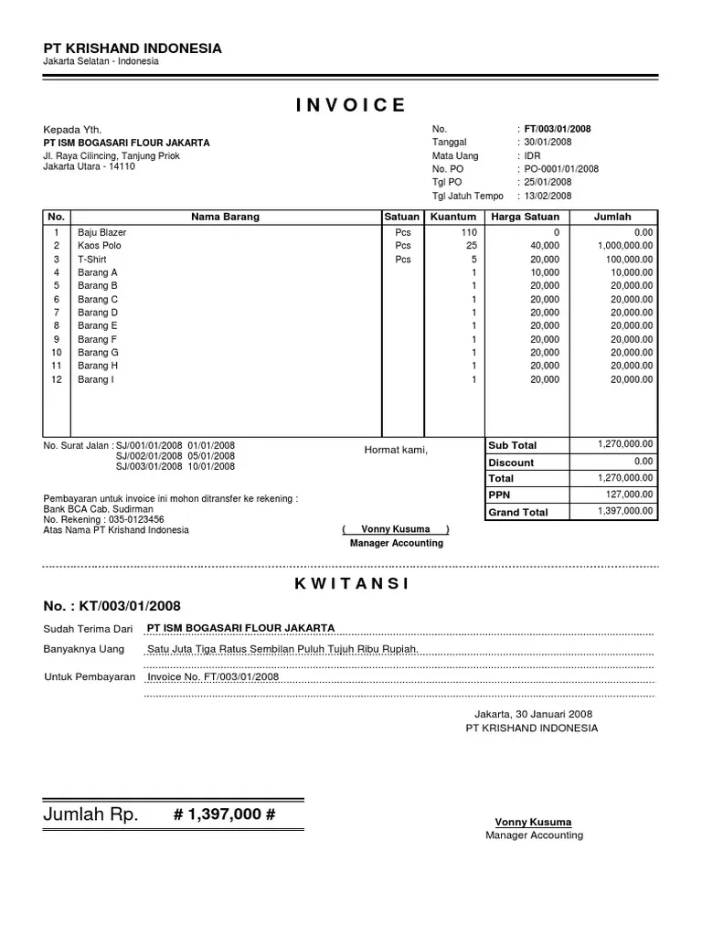 Invoice Penjualan