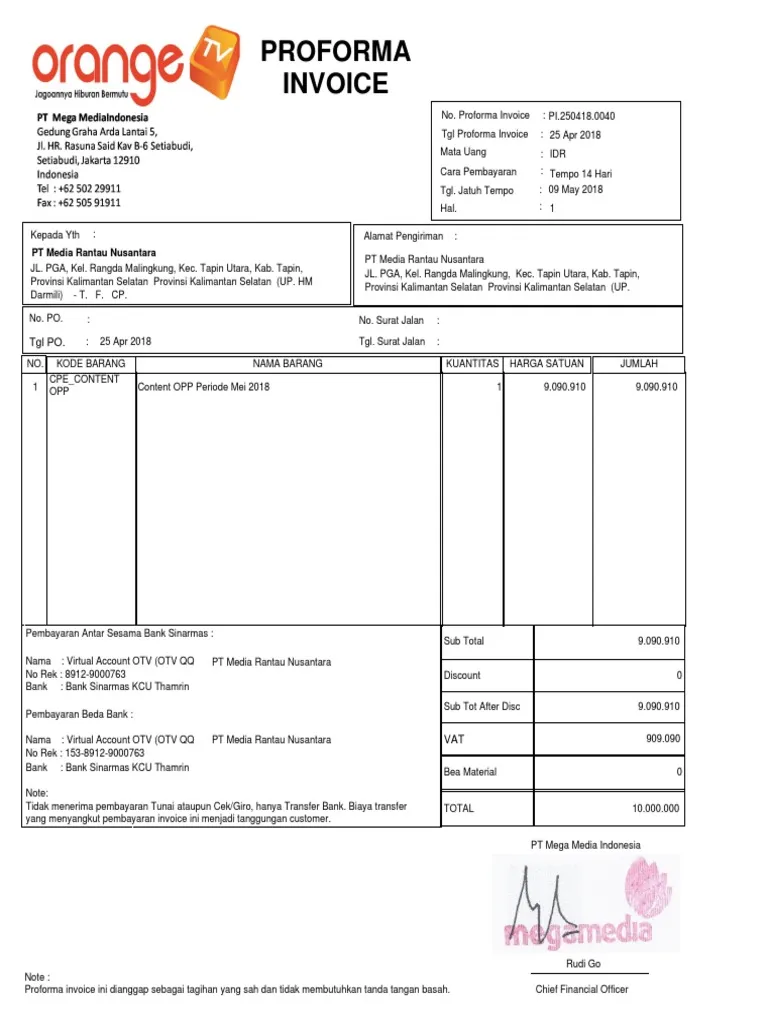 Invoice Proforma