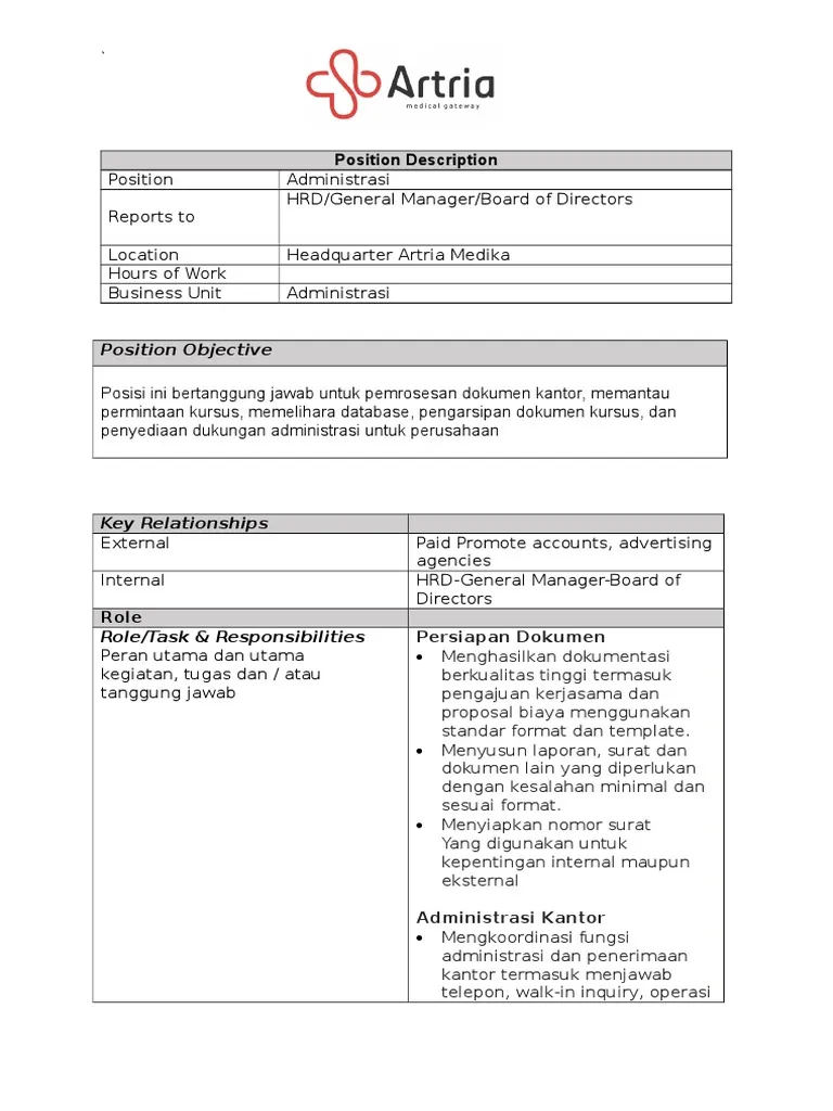 KPI Staff Administrasi