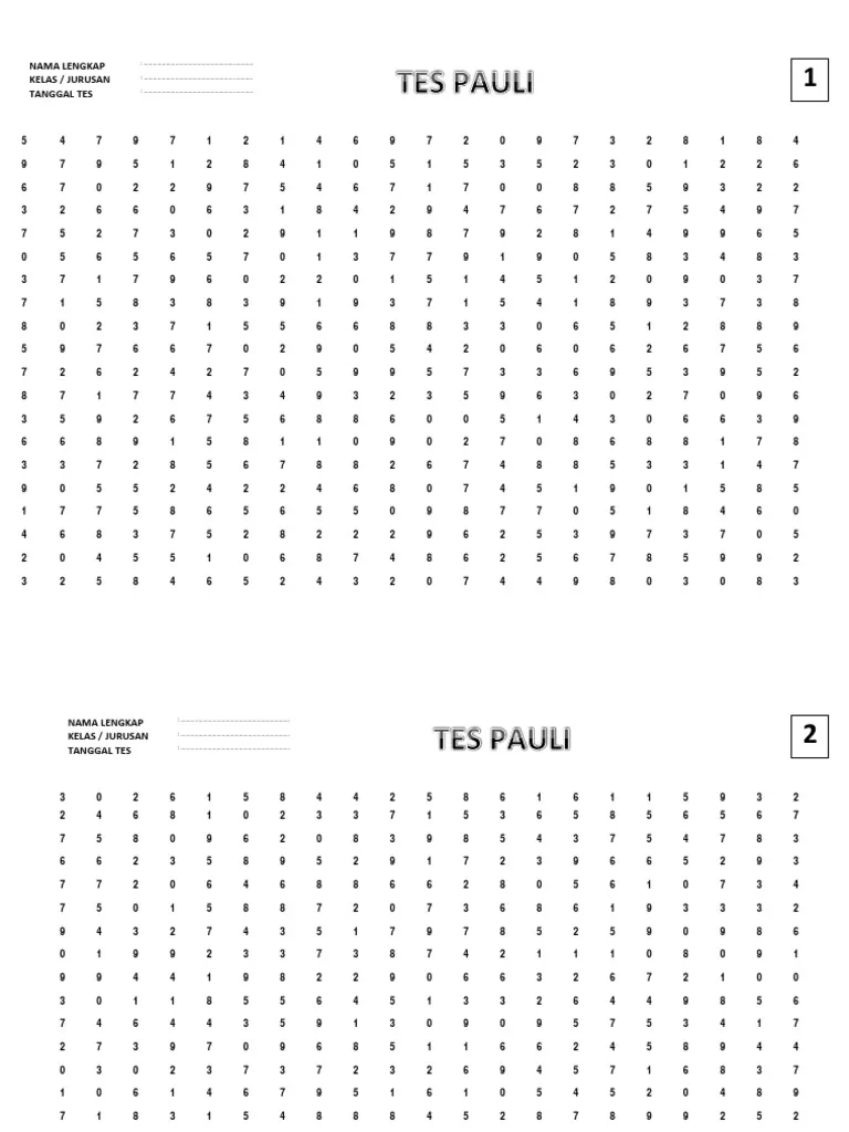 Lembar Tes Pauli