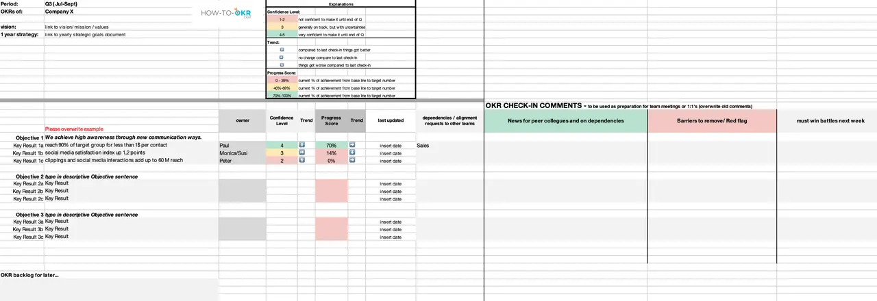 OKR Google Sheet