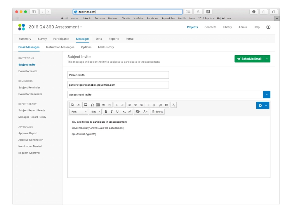 Qualtrics 360 Degree Feedback Dashboard