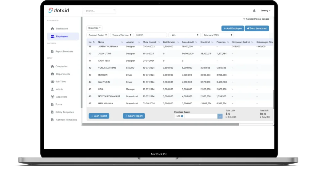Software HRIS On-Premise DotX