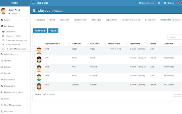 Software HRIS On-Premise IceHRM