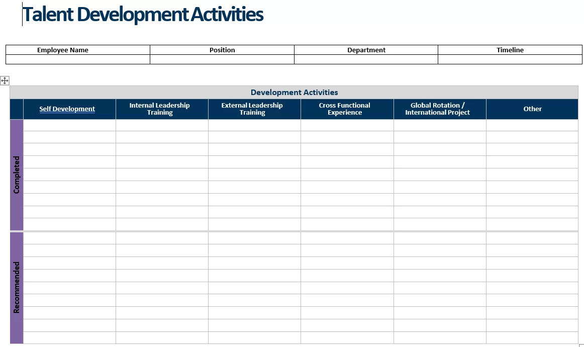 Talent Development Template