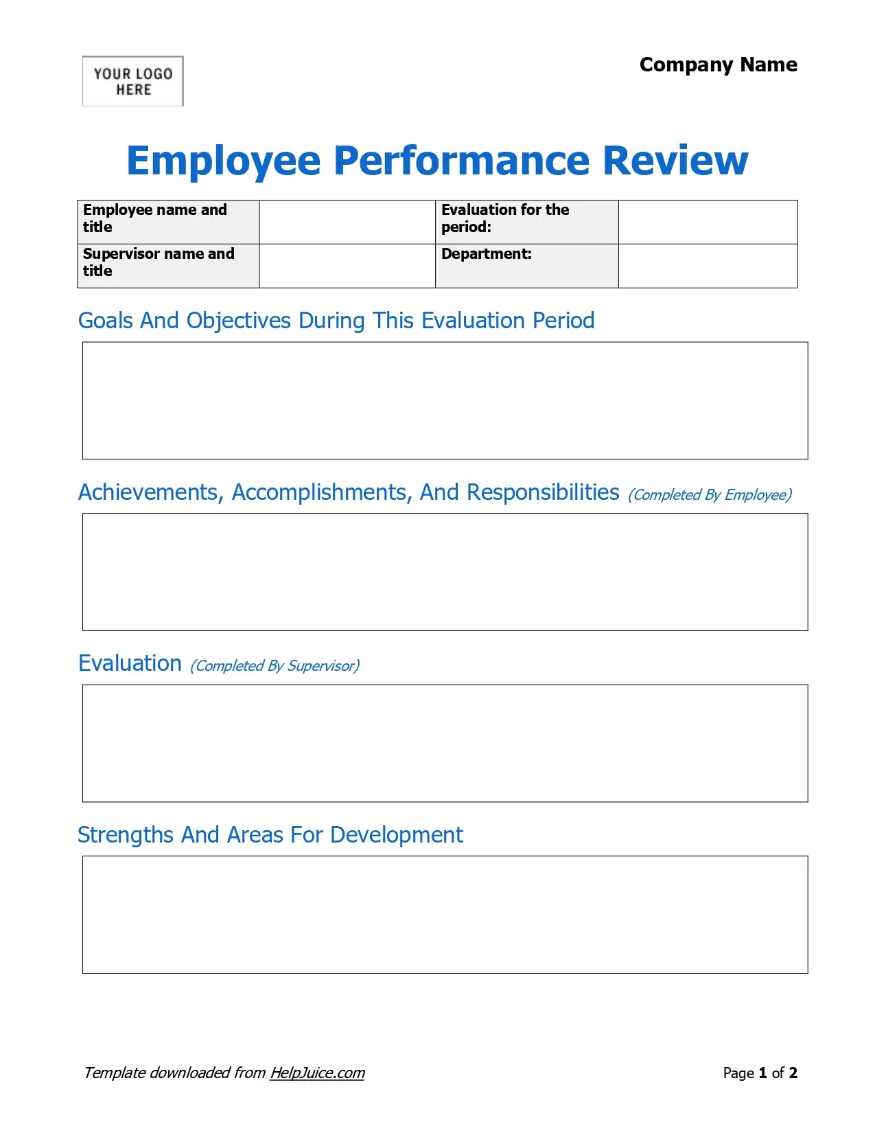 Template Essay Employee Review