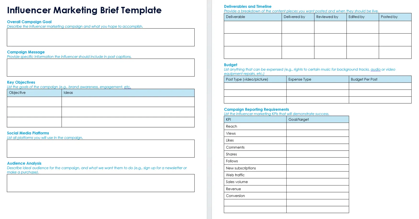 Template Influencer Marketing di Media Sosial