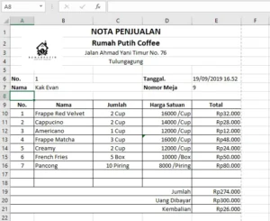 Contoh Nota Penjualan 