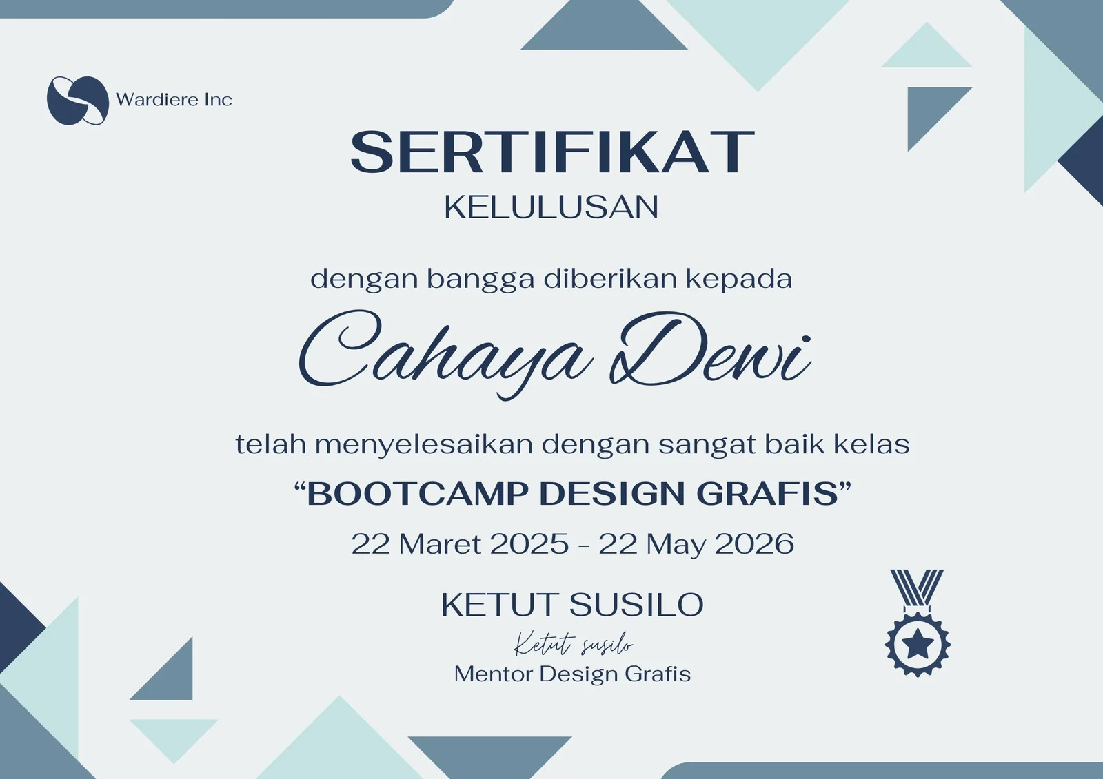 contoh sertifikat bootcamp