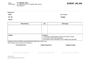 Contoh Surat Jalan Brang