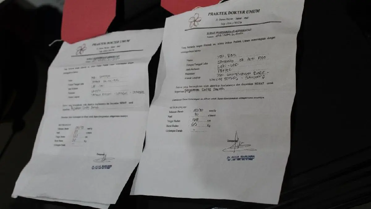 contoh surat keterangan dokter palsu