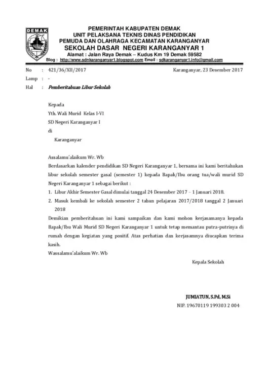 contoh surat masuk dinas pendidikan