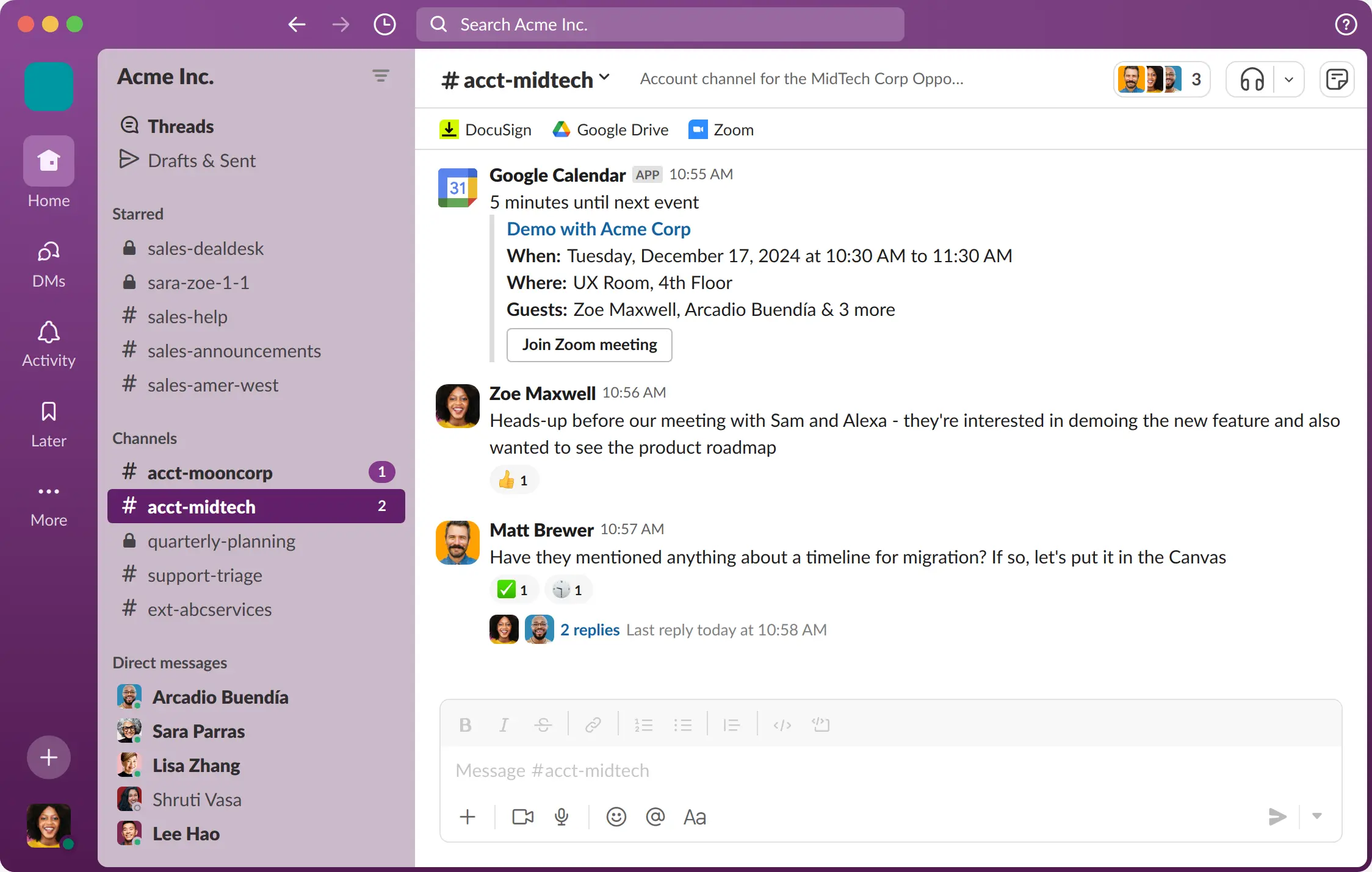 tampilan slack