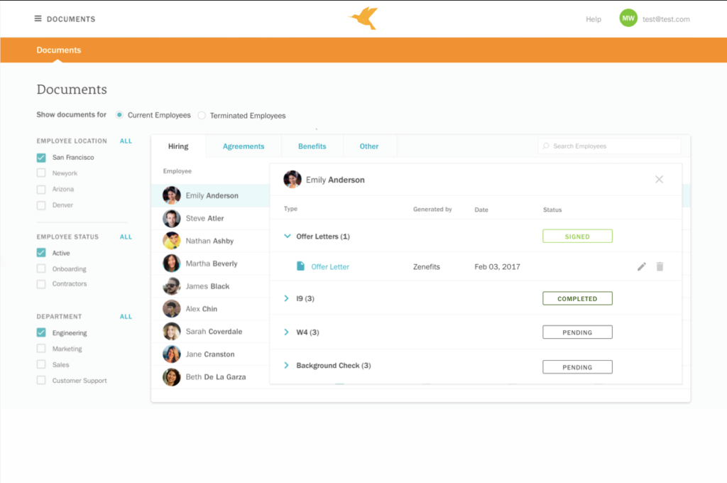 zenefits software HR